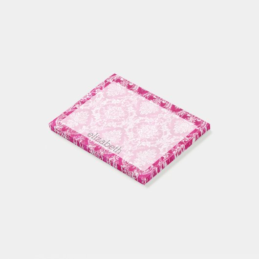 Hot-roze grijpingspatroon post-it® notes (Schuin)