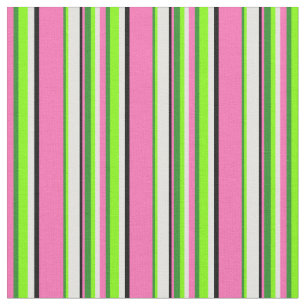 Hot-roze, groen, Chartreuse, cyaan en zwarte lijne Stof
