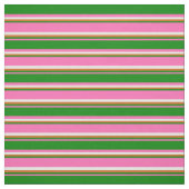 Hot Roze, Groen, Chocolade & Witte Strepen Stof (Swatch)