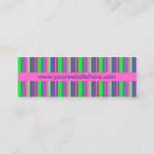 Hot-roze, groene en Paarse meisjes Fun Retro Strip Mini Visitekaartje (Achterkant)