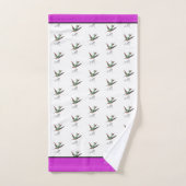 Hot-Roze Groene Hummingbird waterverf Bad Handdoek (Handdoek)