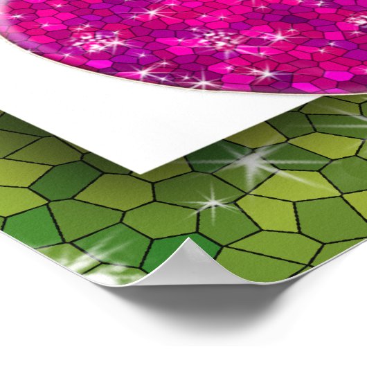 Hot-roze groene leraren Apple Class Rules Poster (Hoek)