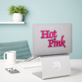Hot-roze grote contoursticker sticker (Laptop op bureau)