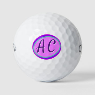  hot-roze, grote, heldere monogram Golfballen
