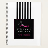 Hot-roze haarschaar en zwarte strepen planner (Voorkant)