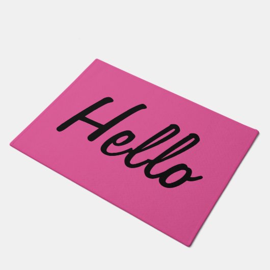 Hot-roze - Hallo Doormat Deurmat (Schuin)