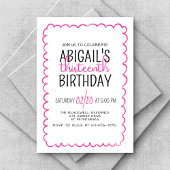 Hot roze hand getrokken meisjes verjaardag kaart