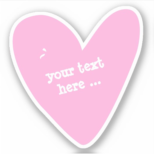 Hot-roze hart - Contour Stickers (Voorkant)