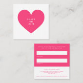 Hot-roze hart Deel de Love Reference Kaart (Voorkant / Achterkant)