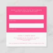 Hot-roze hart Deel de Love Reference Kaart (Achterkant)