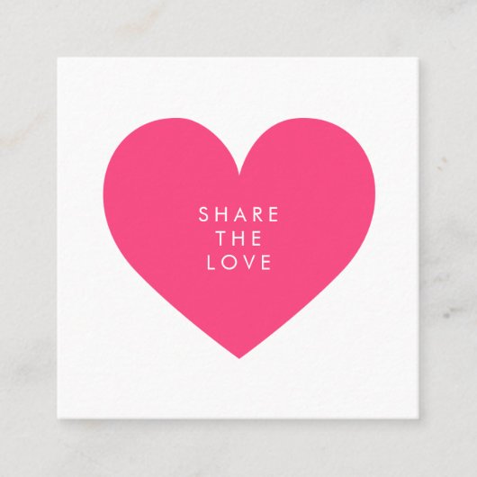 Hot-roze hart Deel de Love Reference Kaart (Voorkant)