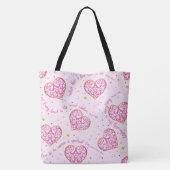 Hot-roze hart/lichtroze Mode Tas (Achterkant)