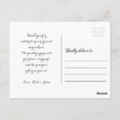 Hot Roze Hart Trouwfoto Collage Liefde & Bedankt Briefkaart (Achterkant)