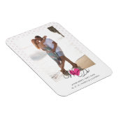 Hot-roze hart We doen Polka Dots foto bruiloft Magneet (Rechterzijde)