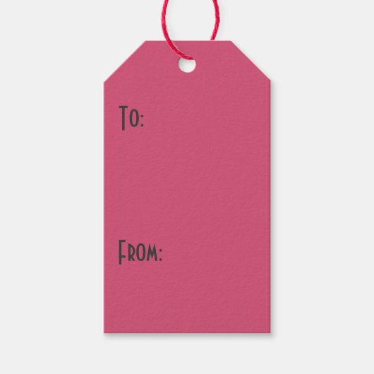 Hot-roze harten cadeaulabel (Voorkant)