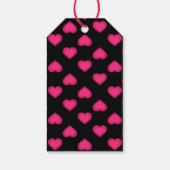 Hot-roze harten cadeaulabel (Achterkant)