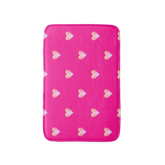 Hot-roze harten patroon badmat (Voorkant Verticaal)