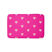 Hot-roze harten patroon badmat (Voorkant)