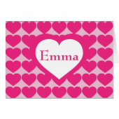 Hot roze harten patroon - gepersonaliseerd hart (Voorkant Horizontaal)