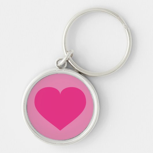Hot-roze hartkeyketen sleutelhanger (Voorkant)