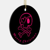 Hot-roze hartslag Ornament Rond (Rechts)