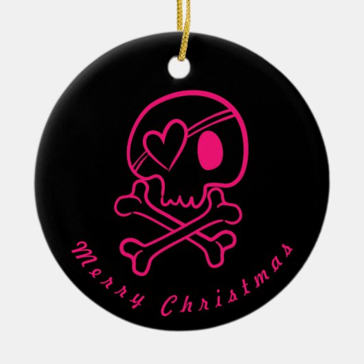 Hot-roze hartslag Ornament Rond (Voorkant)
