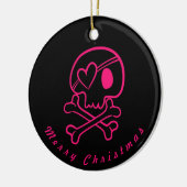 Hot-roze hartslag Ornament Rond (Links)