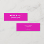 Hot-roze, heldere, kleurrijke bruiloft mini visitekaartje (Voorkant / Achterkant)