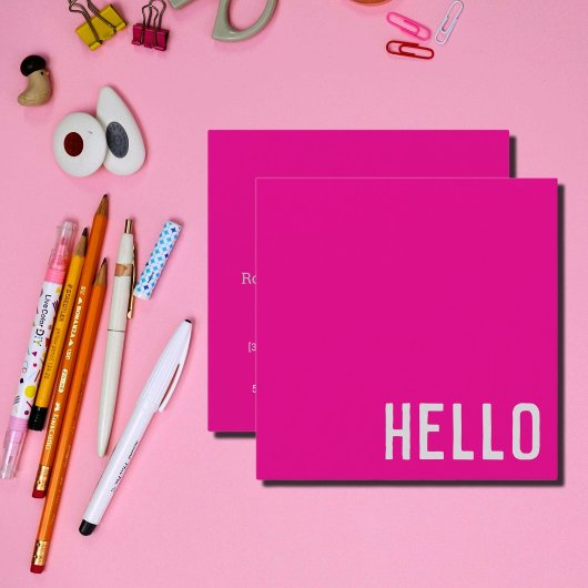 hot roze - HELLO Square Visitekaartje
