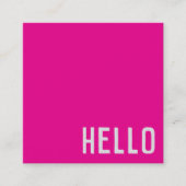 hot roze - HELLO Square Visitekaartje (Voorkant)