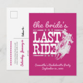 Hot-Roze het laatste Briefkaart van de uitnodiging (Voorkant / Achterkant)