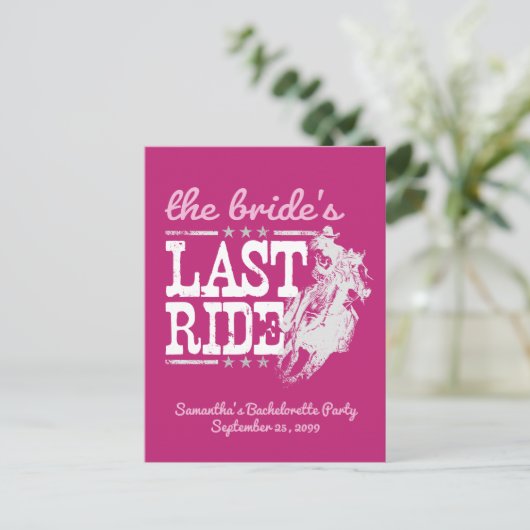 Hot-Roze het laatste Briefkaart van de uitnodiging (Staand voorkant)