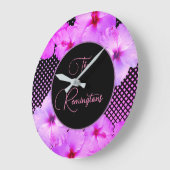 Hot roze Hibiscus familienaam Keepsake Grote Klok (Hoek)