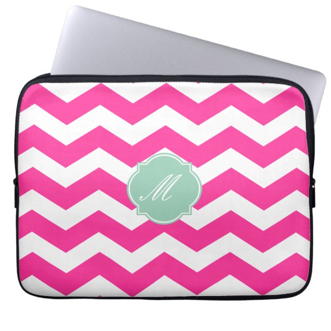 Hot-roze hoes voor het Chevron Pattern-laptophoes (Voorkant)