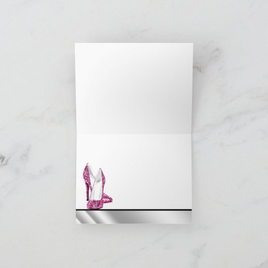 Hot Roze Hoge Hak Schoen Dank u Kaarten (Binnen)