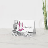 Hot Roze Hoge Hak Schoen Dank u Kaarten (Voorkant)