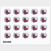 Hot roze hoge hak schoen Stickers (Vel)