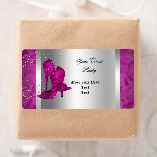 Hot-roze hoge hiel-schoenen Silver Event Party Etiket (Insitu)