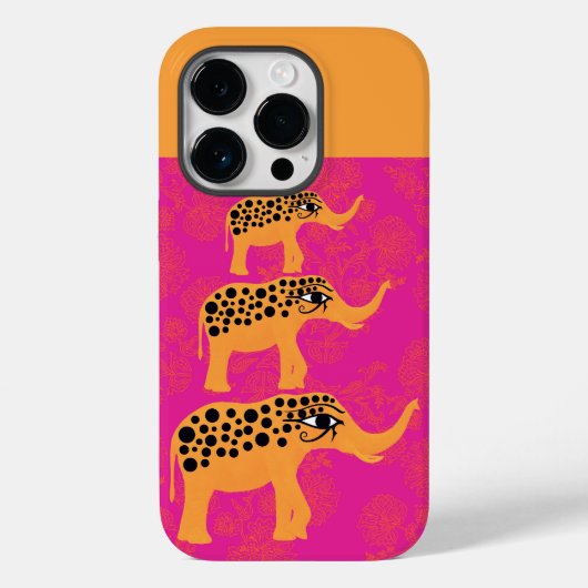 Hot roze Horus-oog olifanten iPhone Case (Achterkant)