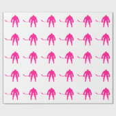 Hot-roze ijshockey cadeaupapier (Vlak)