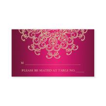 Hot roze indiase geïnspireerde zitplaats kaart