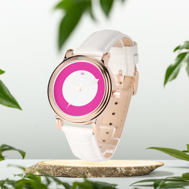 Hot roze initialen gepersonaliseerde eWatch Horloge (Creator heeft geüpload)