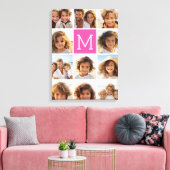Hot-roze installagram Foto Collage Aangepast monog Canvas Afdruk (Insitu (Woonkamer))