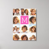 Hot-roze installagram Foto Collage Aangepast monog Canvas Afdruk (Voorkant)