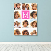 Hot-roze installagram Foto Collage Aangepast monog Canvas Afdruk (Insitu (Houten vloer))