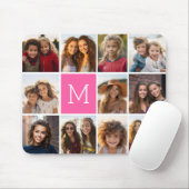 Hot-roze installagram Foto Collage Aangepast monog Muismat (Met muis)