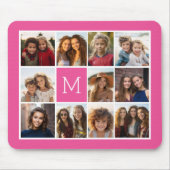 Hot-roze installagram Foto Collage Aangepast monog Muismat (Voorkant)