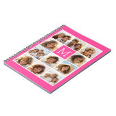 Hot-roze installagram Foto Collage Aangepast monog Notitieboek (Linkerzijde)