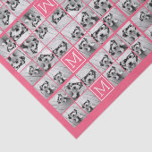 Hot-roze installagram Foto Collage Aangepast monog Tissuepapier (Detail)