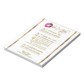 Hot-roze 💋 instructies op wit notitieblok (Linkerzijde)